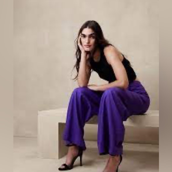 Banana Republic Linen-Blend Wide Leg Pant - Picture 2 of 3